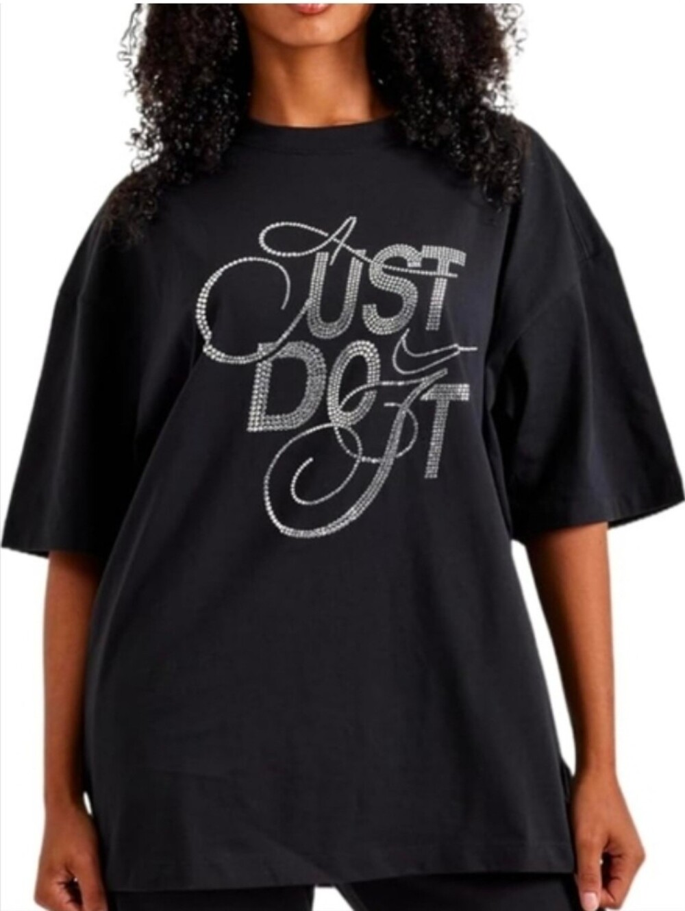 NWOT Nike Oversized Bling 'Just Do It' Tee